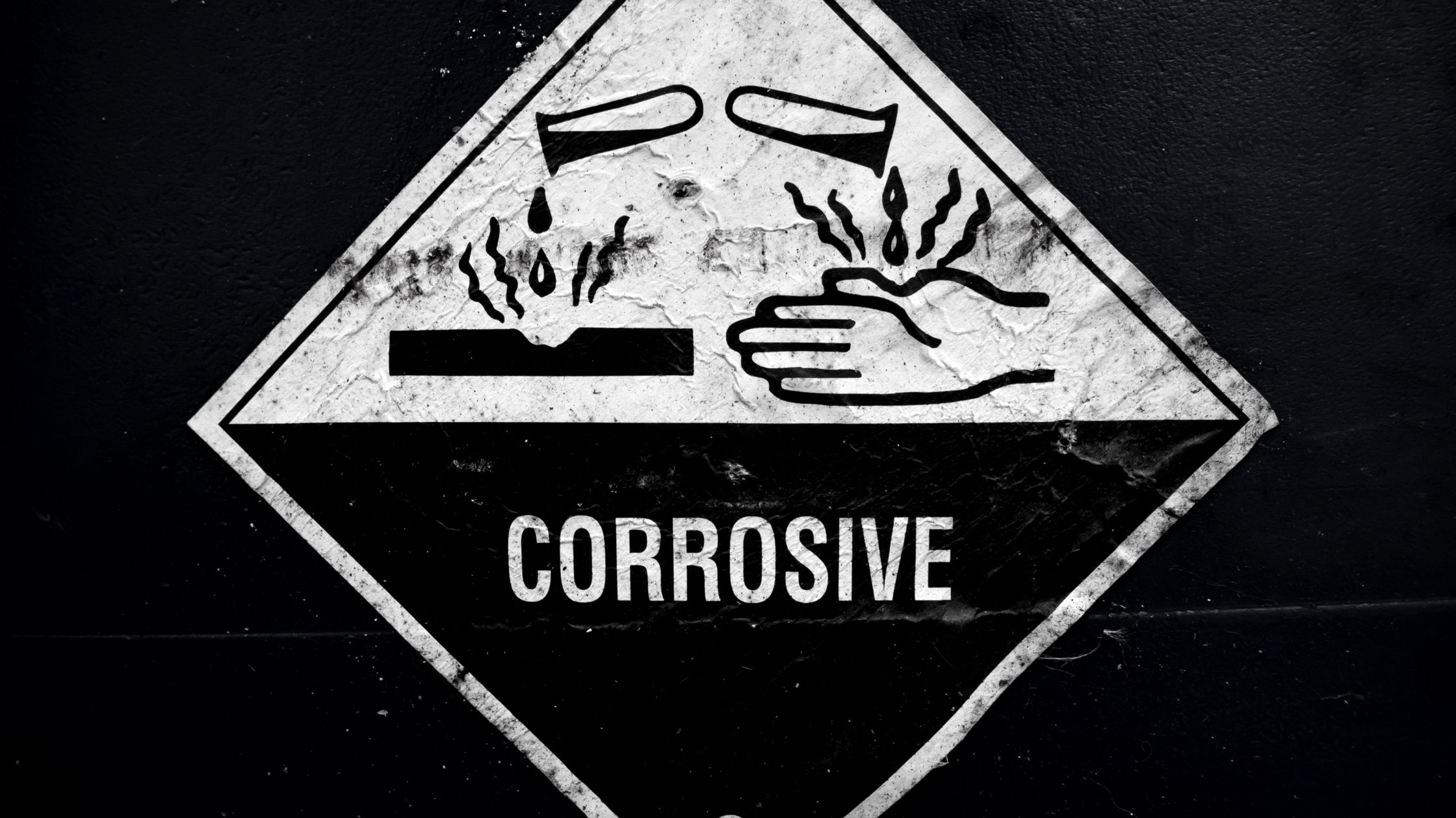 a warning sign to handle the most corrosive acids