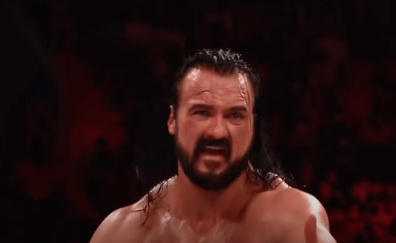 Wrestler Drew McIntyre in a WWE fight