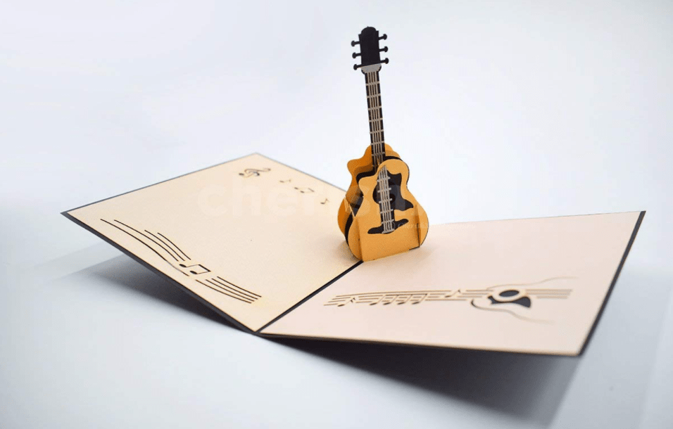 3D Pop-up Greeting Card is a unique gift for guitar players