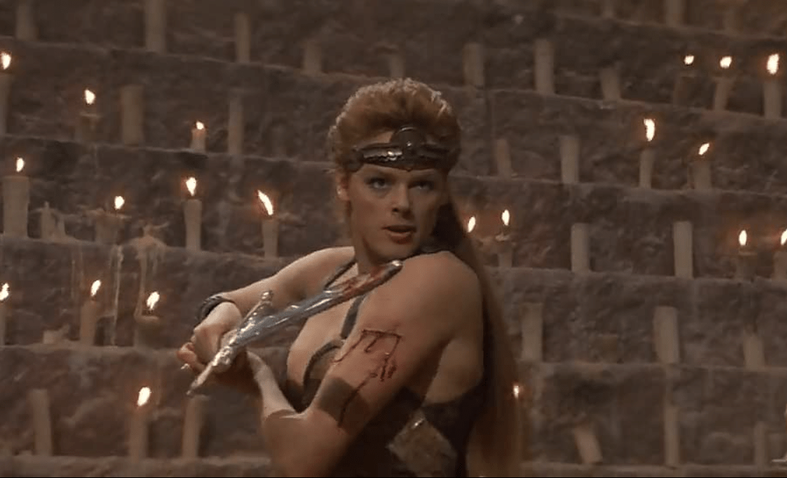 Tall beautiful actress Brigitte Nelson in Red Sonja