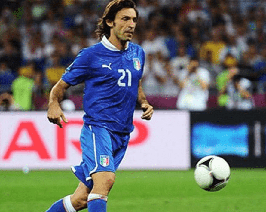 Andrea Pirlo - A renowned central midfielder showing his magical football skills
