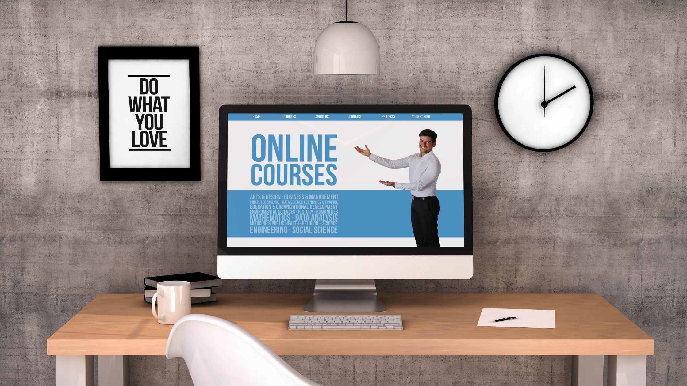 an online course ad on a computer screen