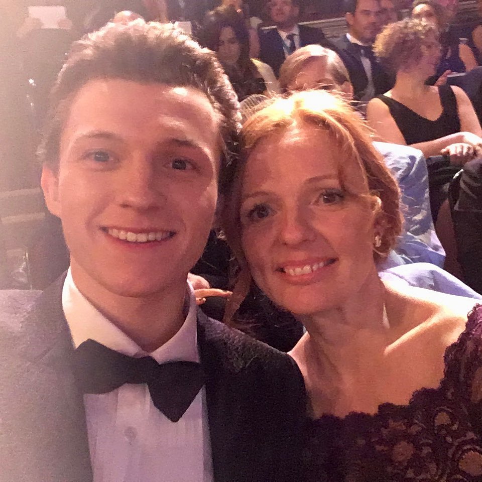 Nicola Elizabeth Frost with her son Tom Holland