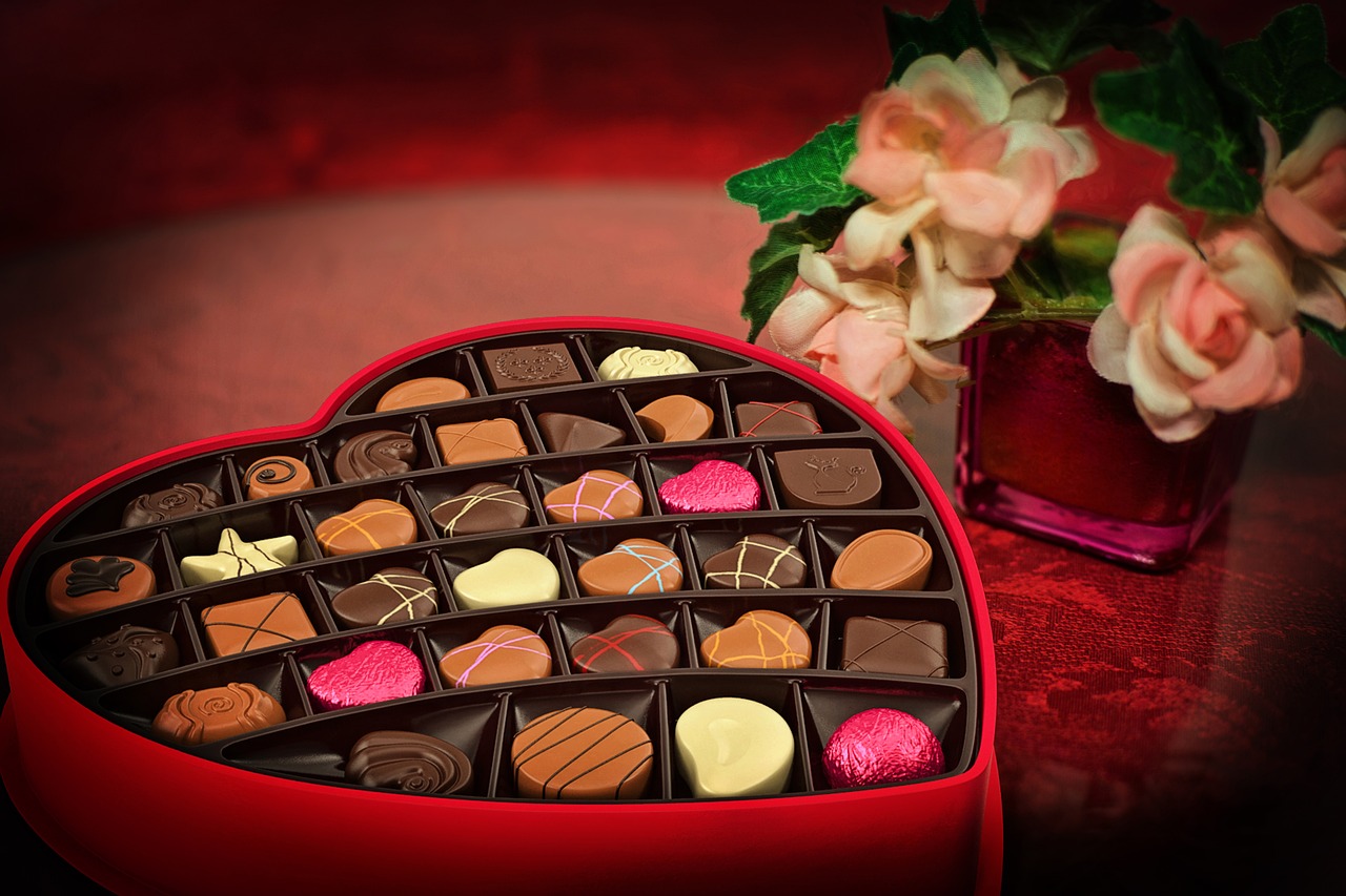 Chocolates in a Heart Shared Box