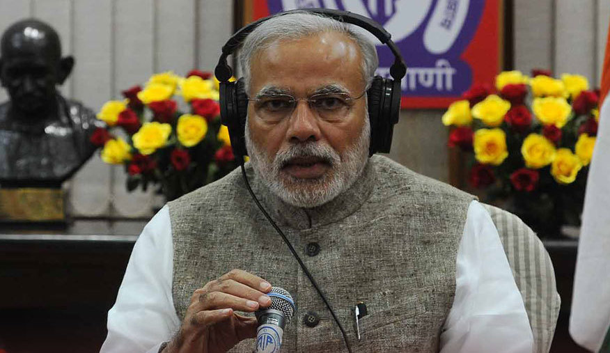 Indian PM Narendra Modi during Mann Ki Baat Radio show