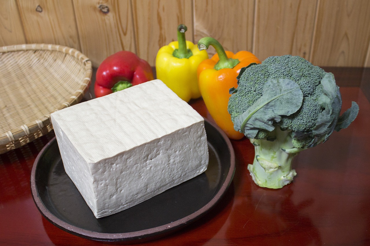 Korean Tofu with broccolli, capsicum