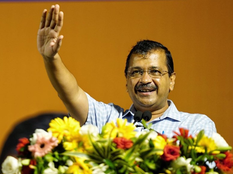 Arvind Kejriwal Addressing Audience on Stage