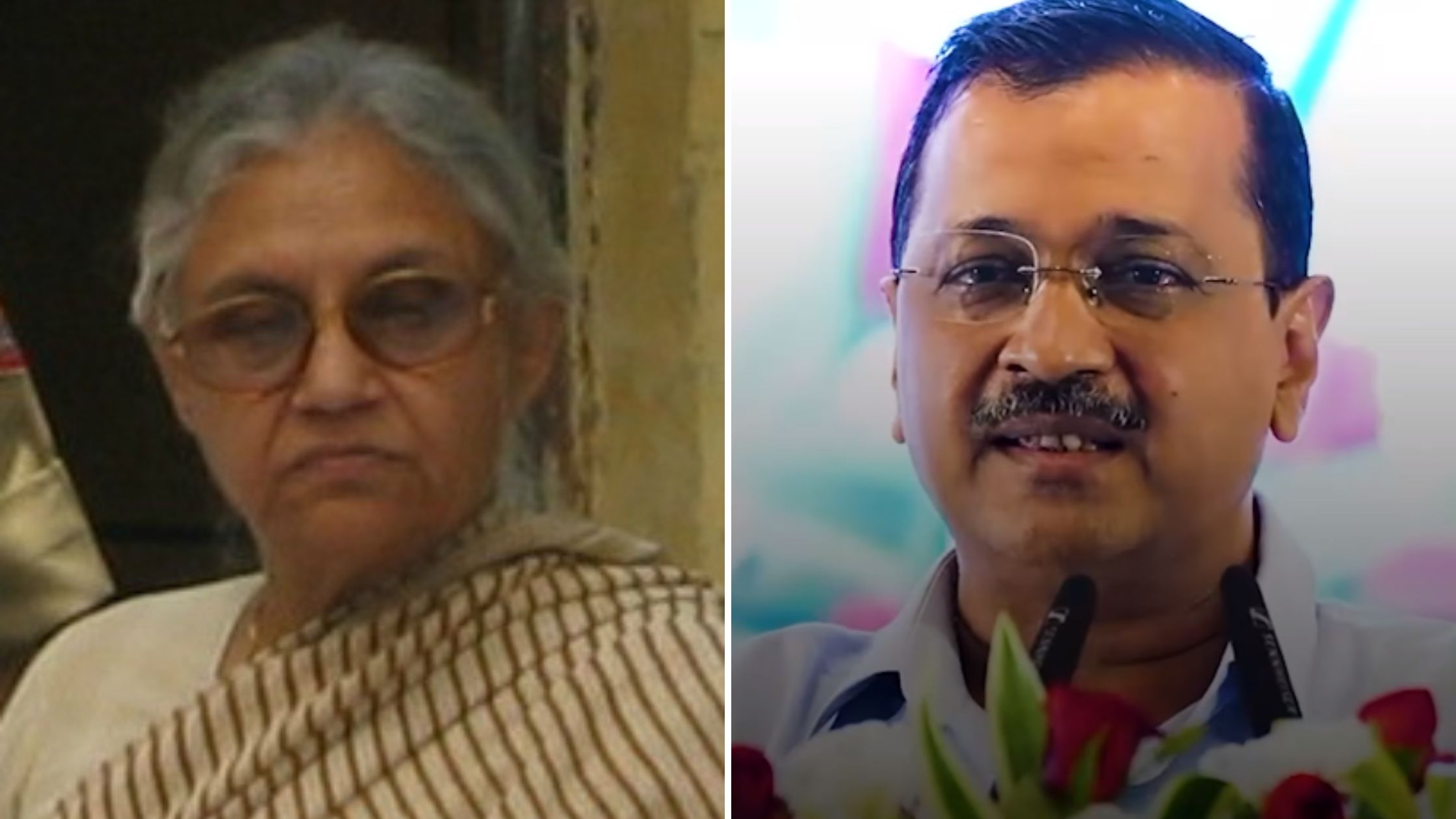 Sheila Dixit and Arvind Kejriwal in Collage